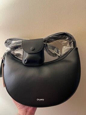 orYANY Black Crescent Leather Shoulder Bag